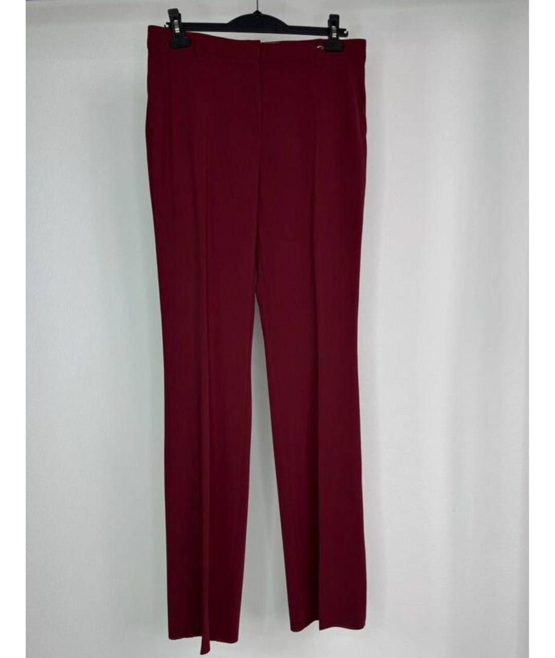 MAX MARA Бордовые ацетатные прямые брюки, фото 8