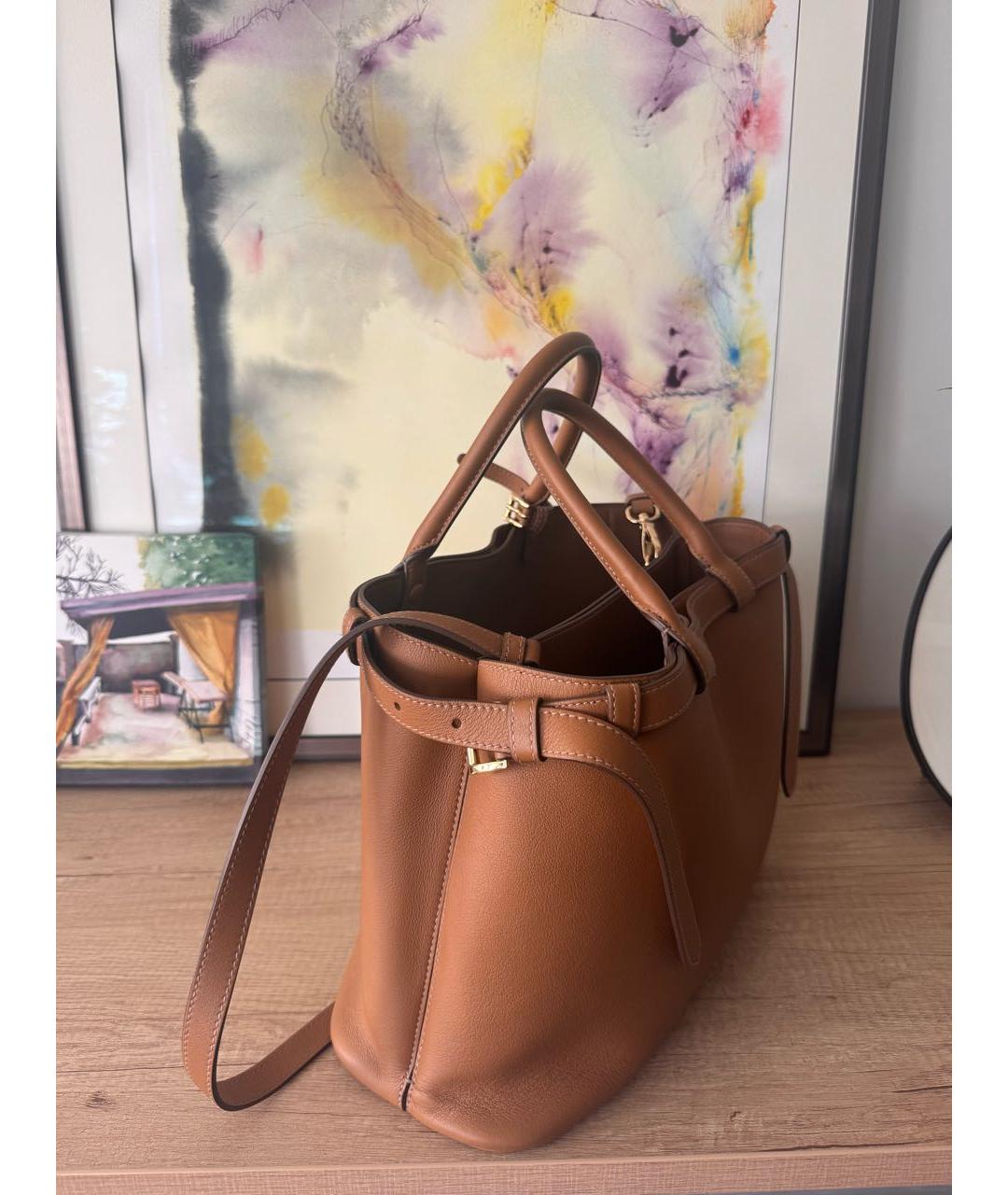 PRADA Коричневая кожаная сумка тоут, фото 2