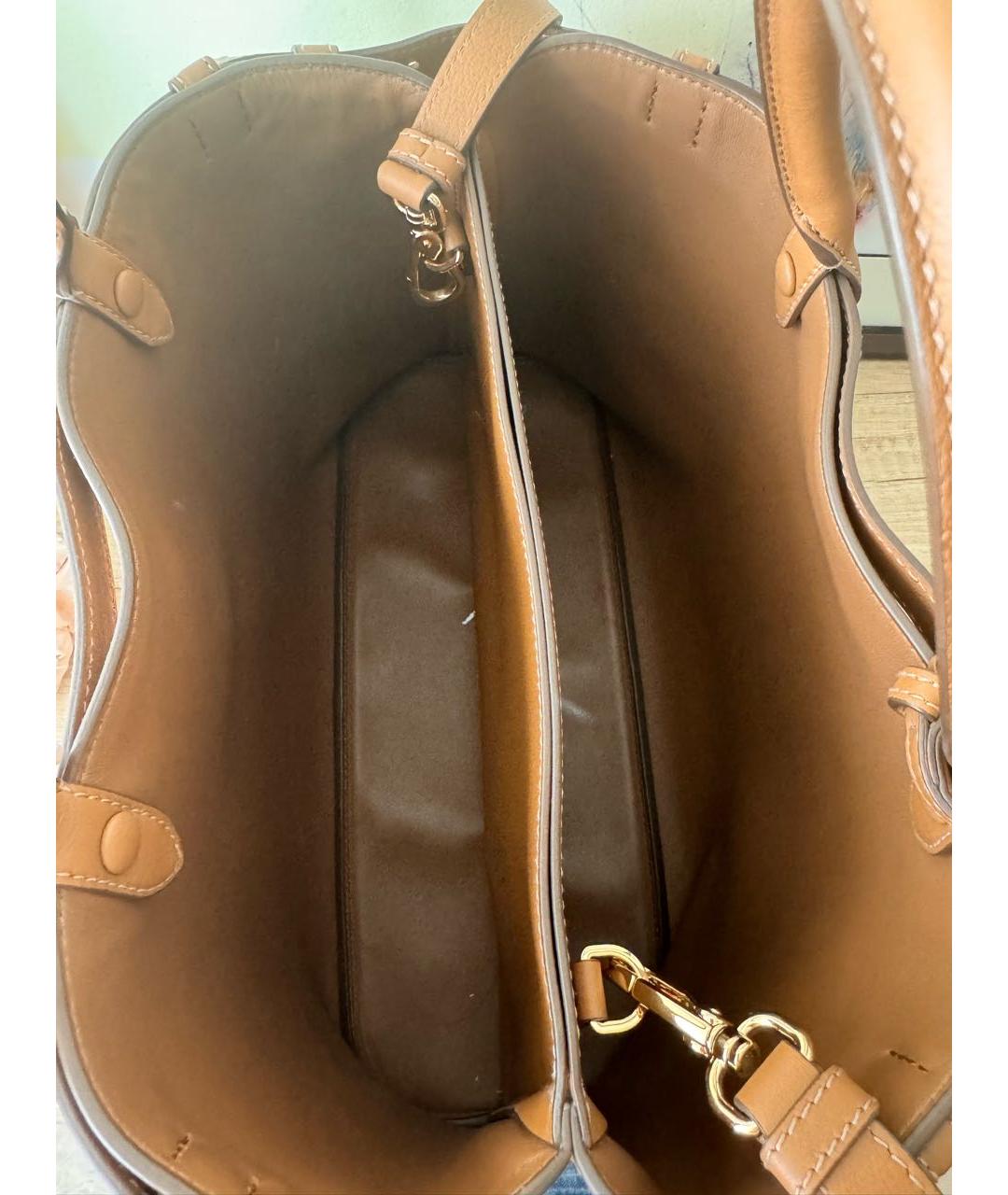 PRADA Коричневая кожаная сумка тоут, фото 4