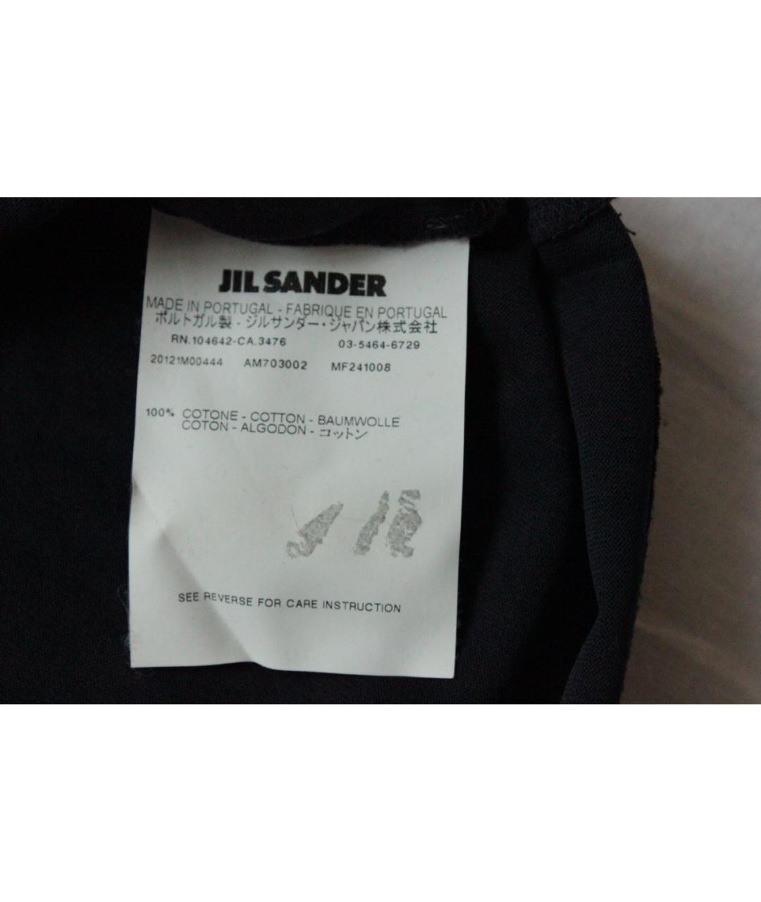 JIL SANDER Черная хлопковая футболка, фото 6