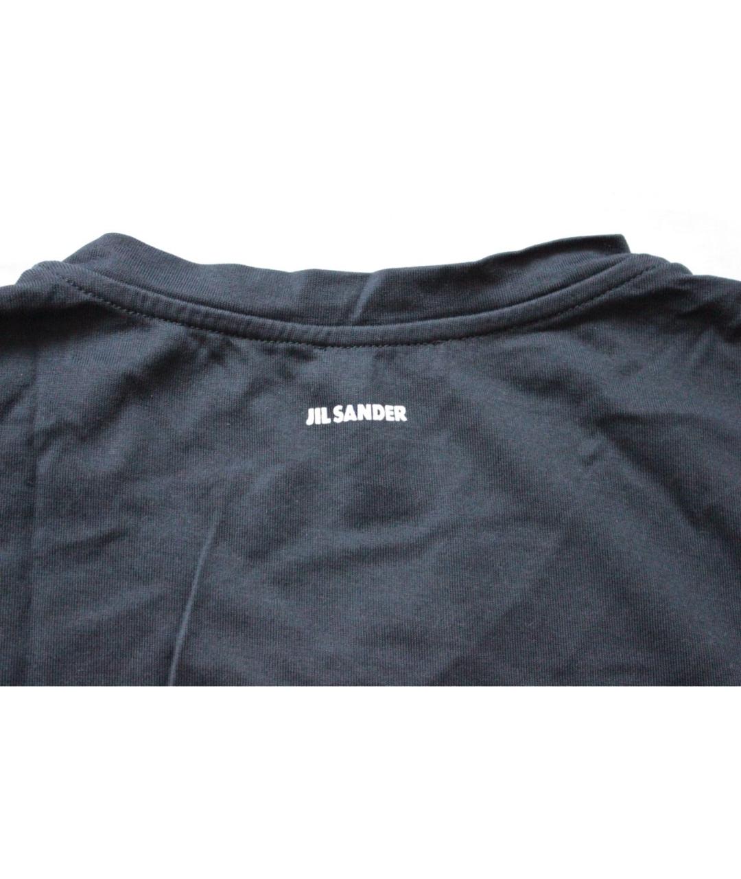JIL SANDER Черная хлопковая футболка, фото 3