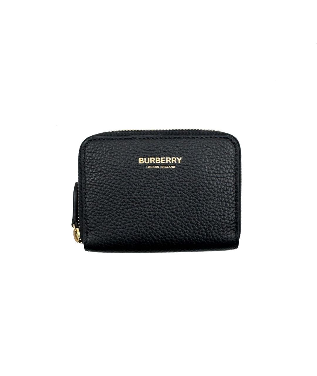 BURBERRY Черный кожаный кошелек, фото 1