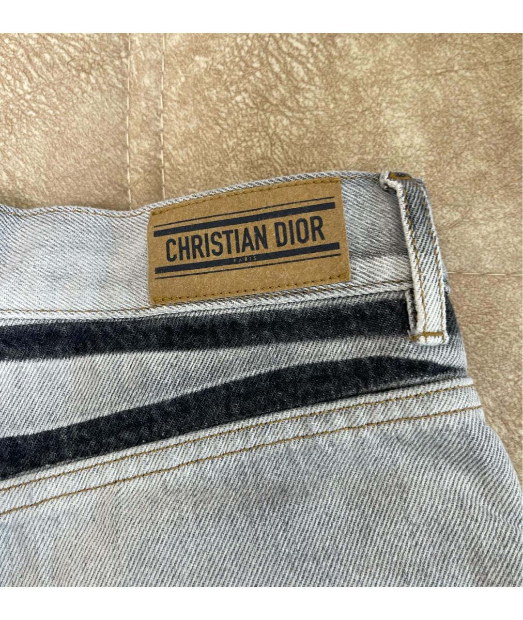 CHRISTIAN DIOR Серые хлопковые прямые джинсы, фото 4