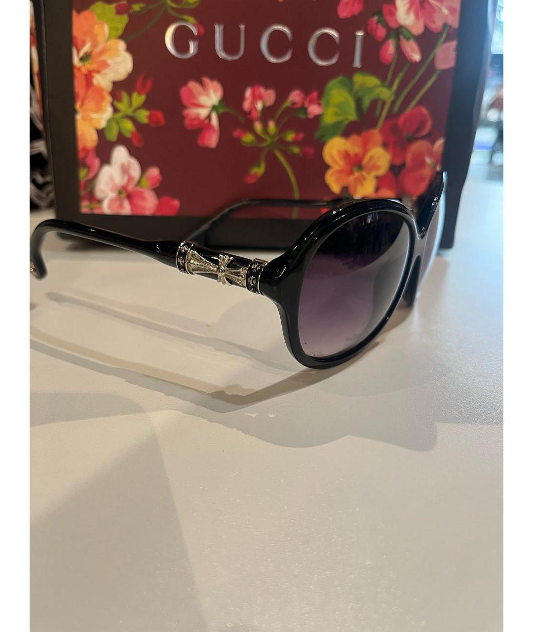CHROME HEARTS Черные пластиковые солнцезащитные очки, фото 2