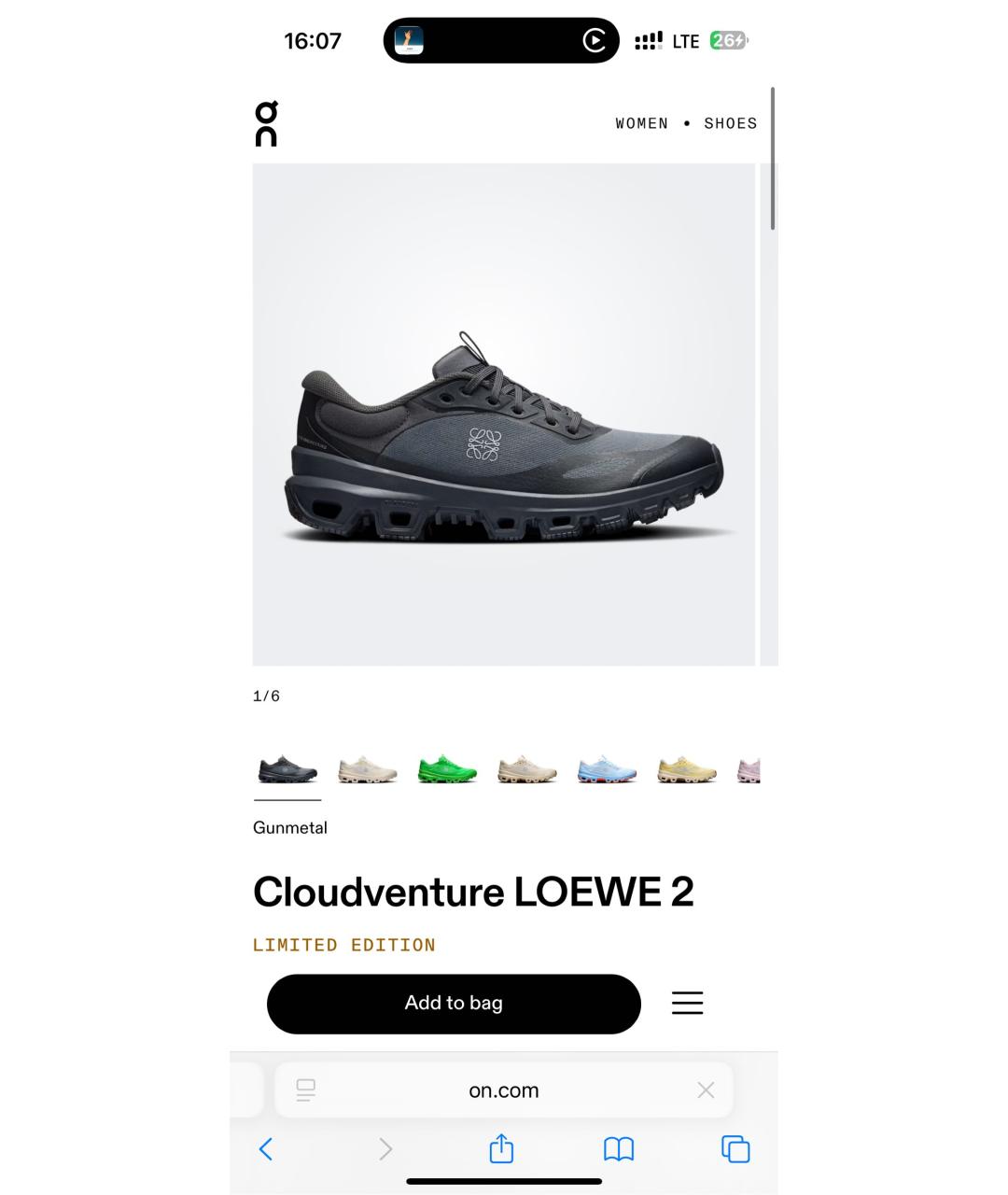 LOEWE Черные текстильные кроссовки, фото 4