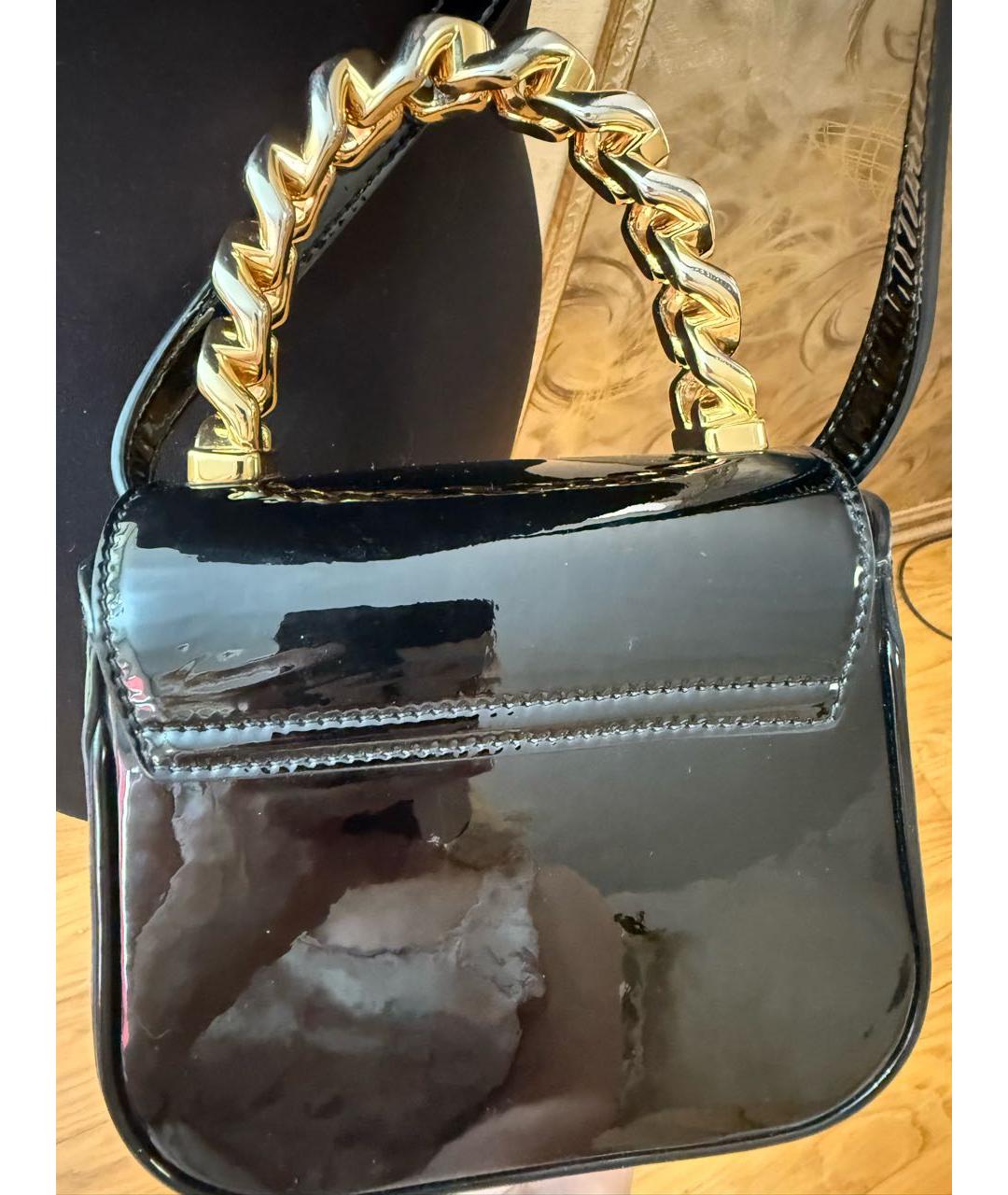 VERSACE Черная сумка через плечо из лакированной кожи, фото 3