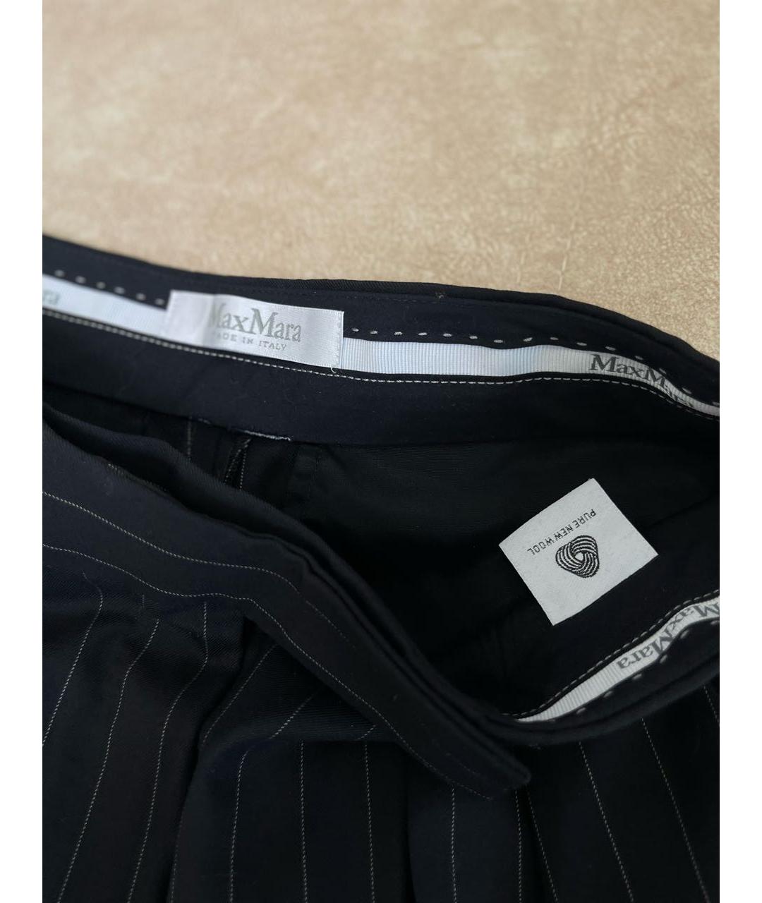 'S MAX MARA Черные шерстяные брюки широкие, фото 3