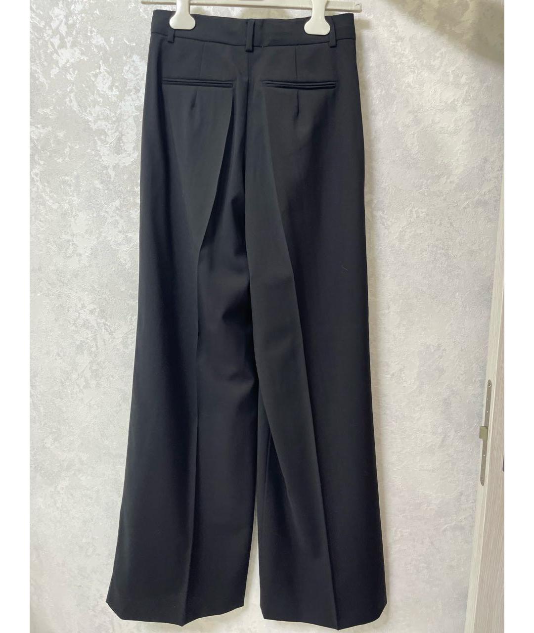 SPORTMAX Черные шерстяные брюки широкие, фото 3