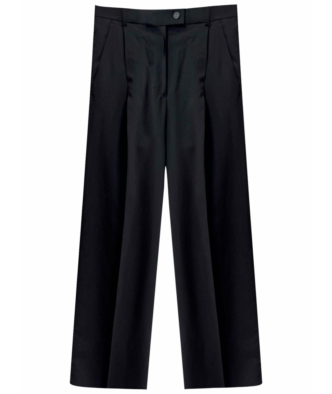 SPORTMAX Черные шерстяные брюки широкие, фото 1