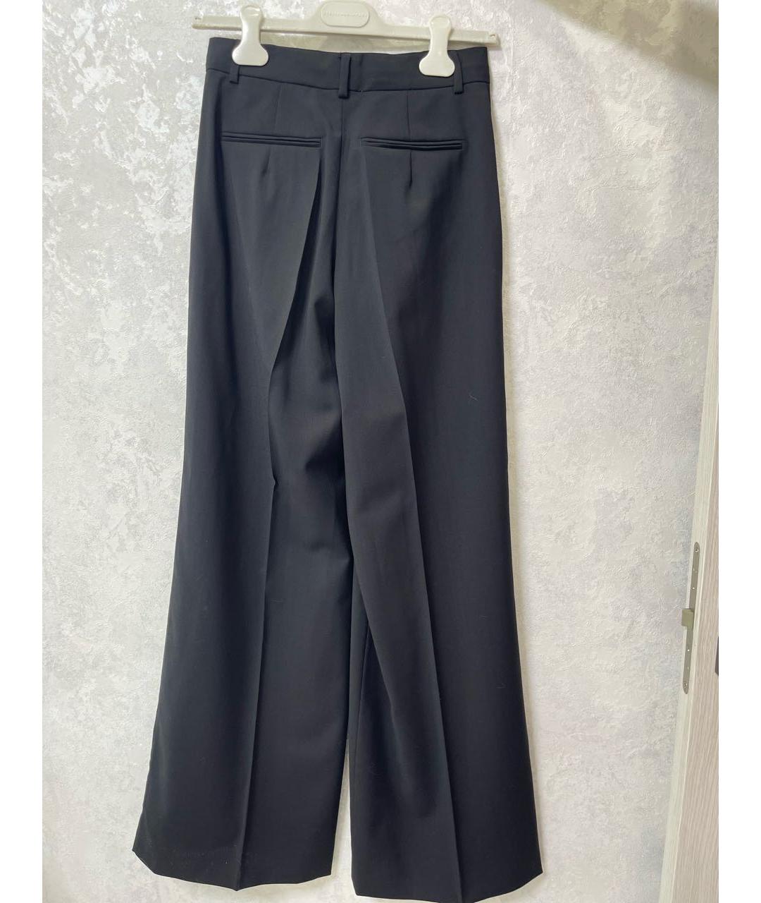 SPORTMAX Черные шерстяные брюки широкие, фото 4