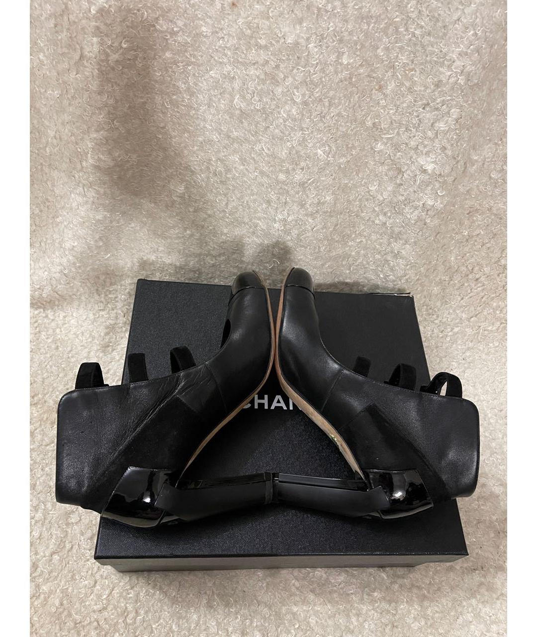 CHANEL Черные кожаные туфли, фото 7
