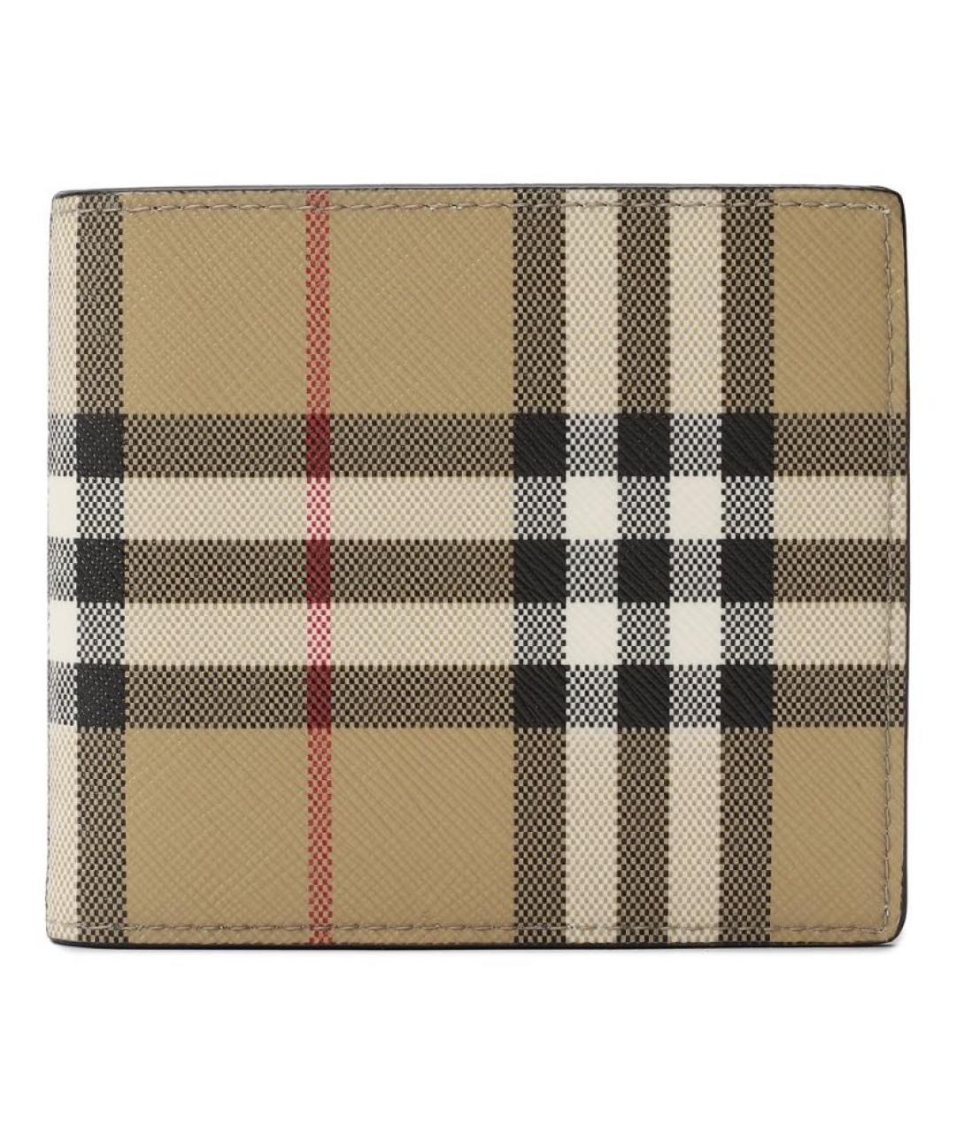 BURBERRY Бежевый кожаный кошелек, фото 1