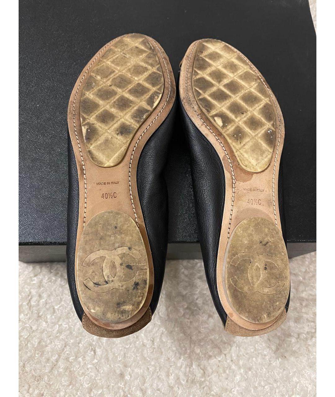 CHANEL Черные кожаные балетки, фото 6