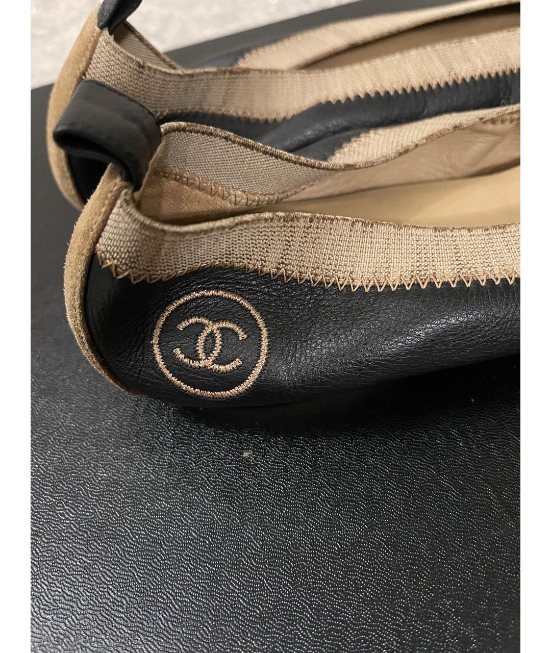 CHANEL Черные кожаные балетки, фото 7