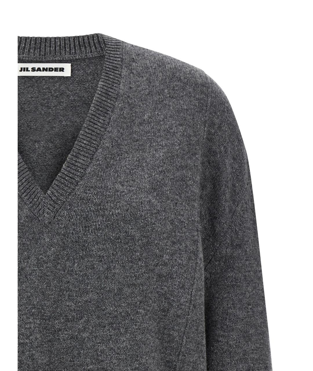 JIL SANDER Антрацитовый шерстяной джемпер / свитер, фото 3