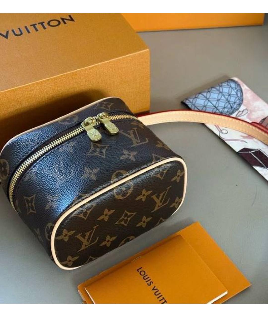 LOUIS VUITTON Коричневая кожаная сумка через плечо, фото 6