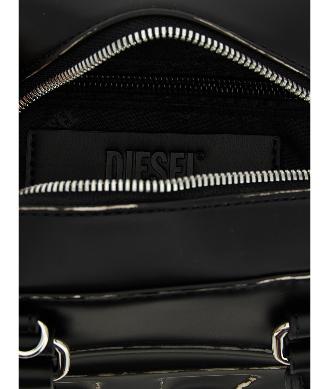 DIESEL Черная сумка тоут из искусственной кожи, фото 4