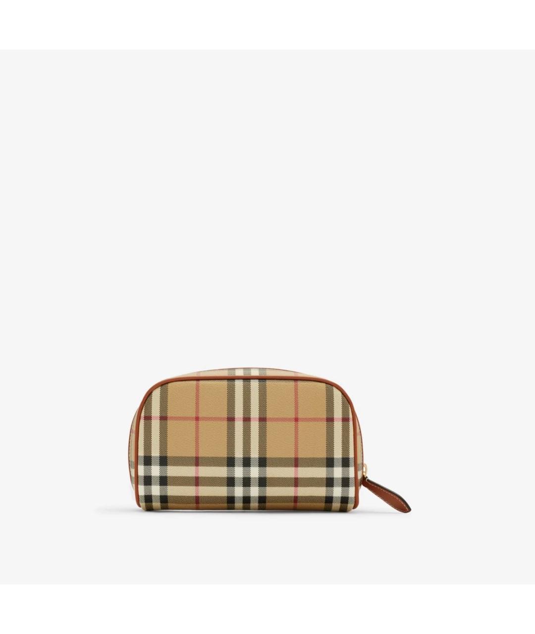 BURBERRY Бежевая кожаная косметичка, фото 3