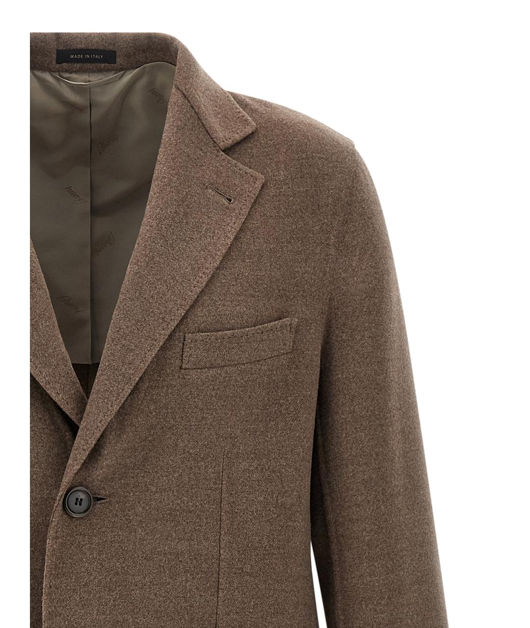 BRIONI Коричневое шерстяное пальто, фото 3