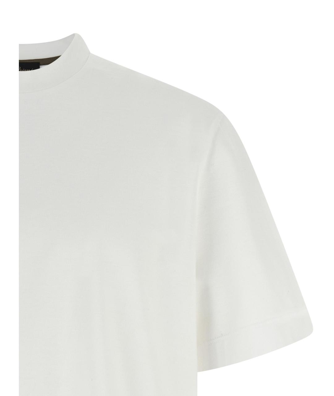 BRIONI Белая хлопковая футболка, фото 3