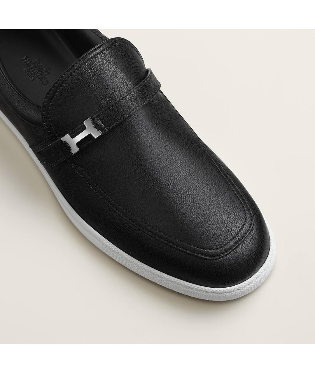 HERMES Черные кожаные низкие ботинки, фото 5