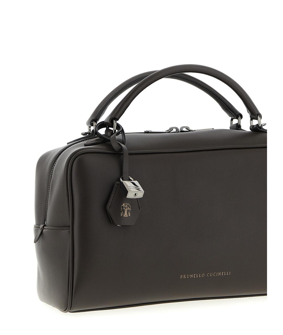 BRUNELLO CUCINELLI Коричневая кожаная сумка тоут, фото 3