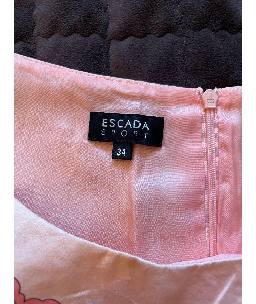 ESCADA Коралловое хлопковое повседневное платье, фото 5