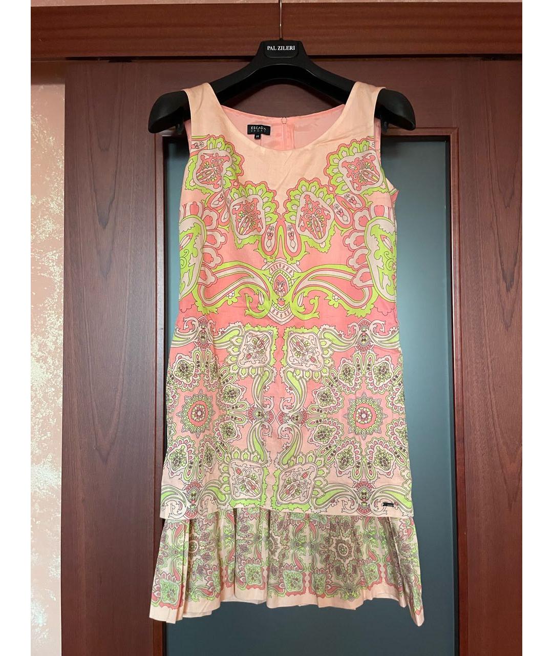 ESCADA Коралловое хлопковое повседневное платье, фото 7