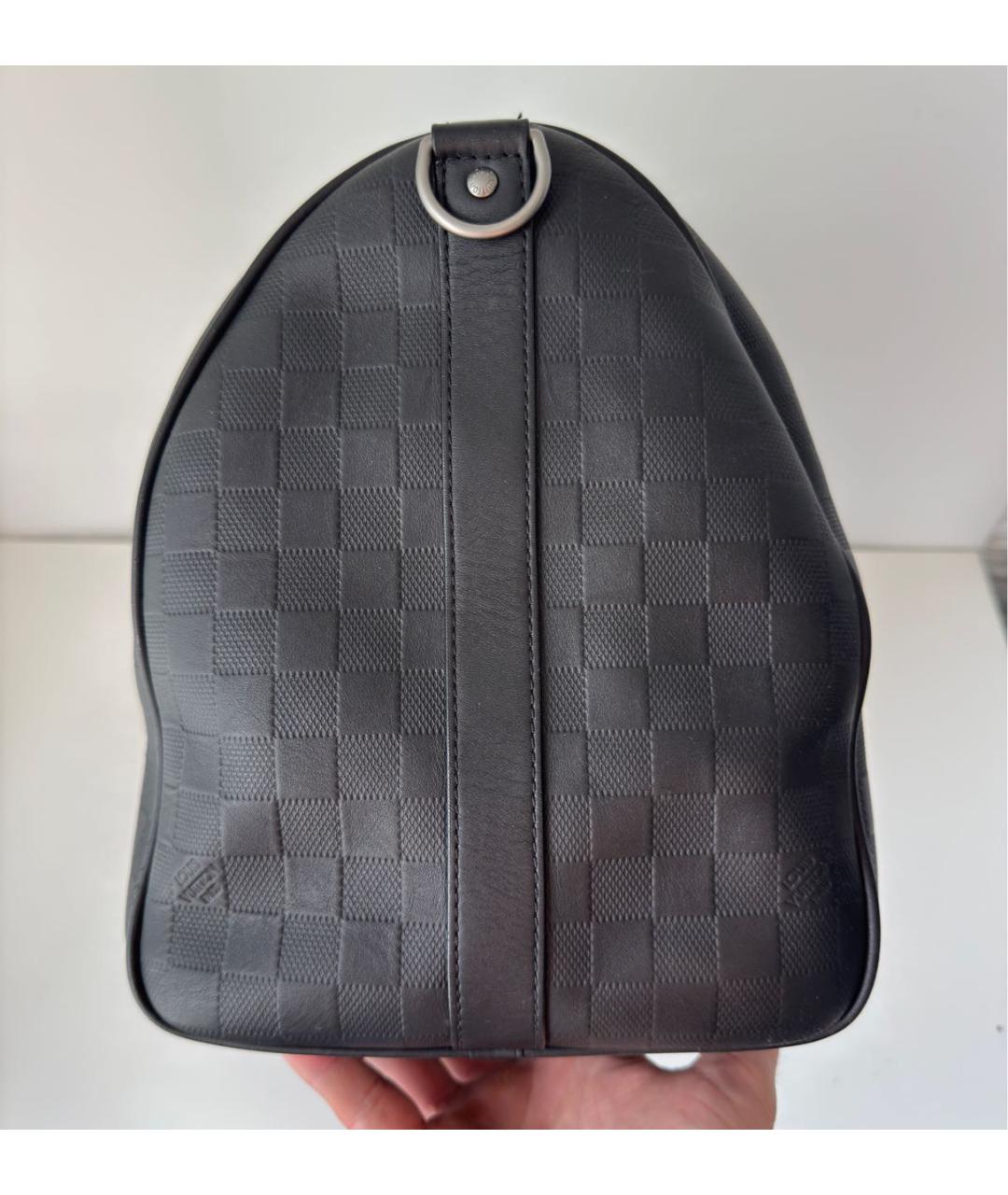 LOUIS VUITTON Черная кожаная дорожная/спортивная сумка, фото 7