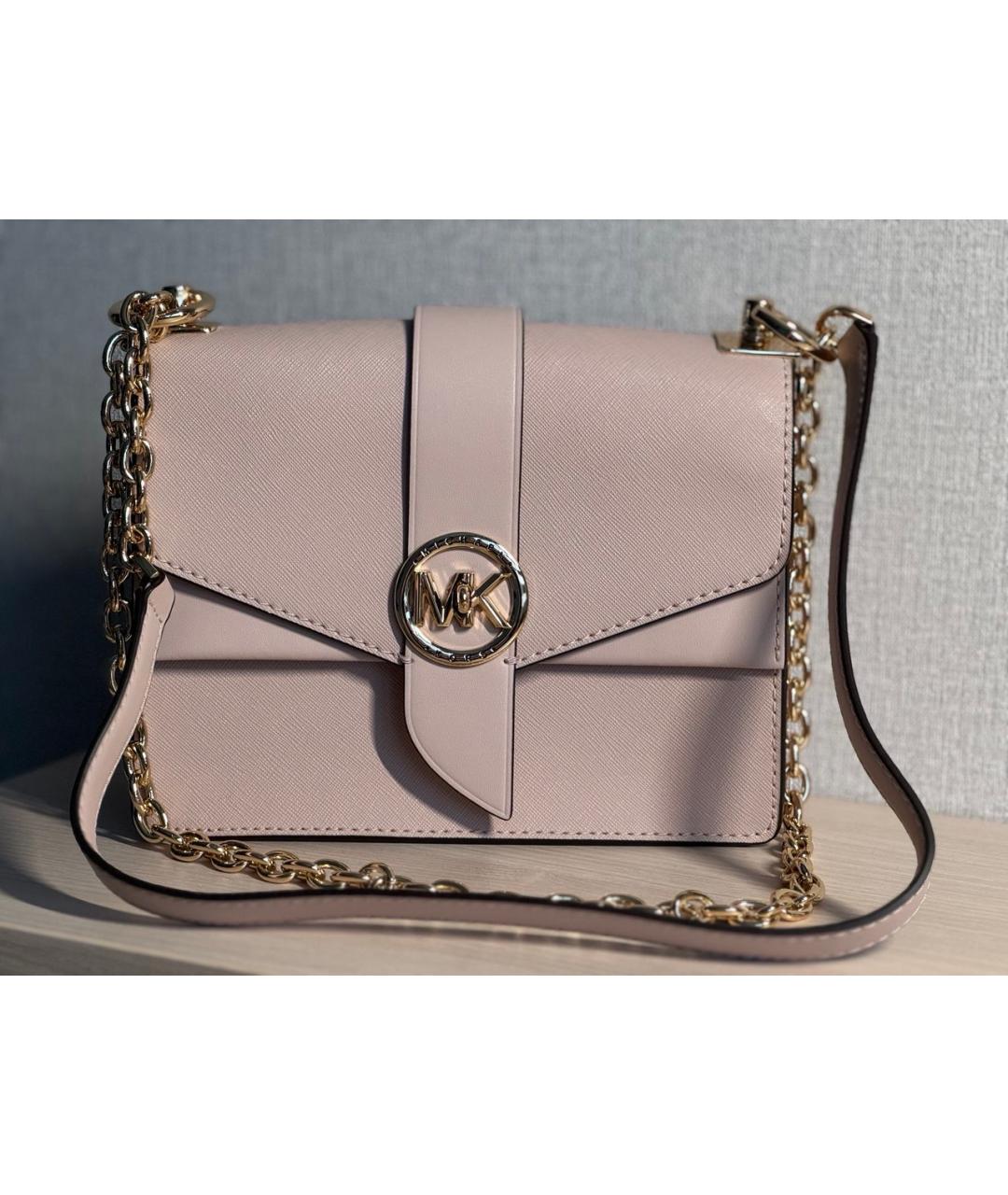 MICHAEL KORS Розовая кожаная сумка через плечо, фото 3