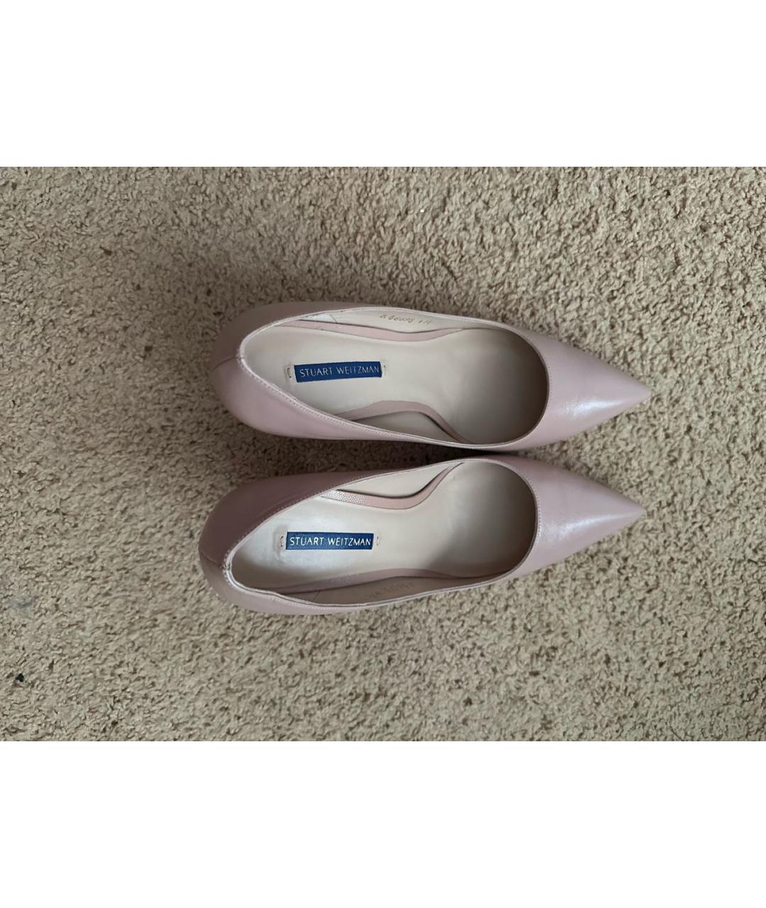 STUART WEITZMAN Розовые кожаные туфли, фото 3
