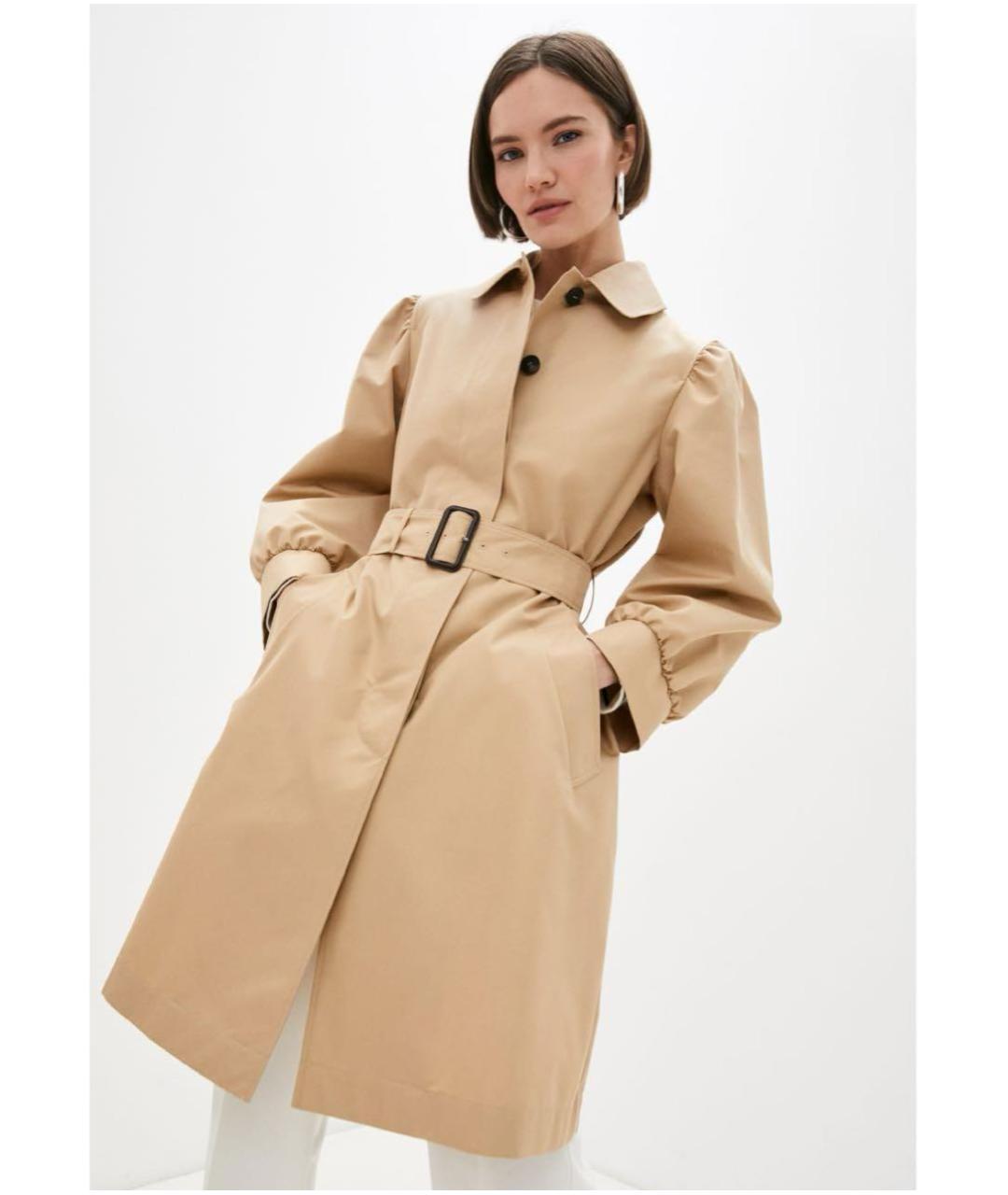 MAX MARA Бежевый полиэстеровый тренч/плащ, фото 6
