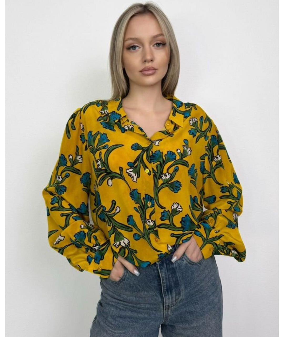 WEEKEND MAX MARA Желтая шелковая рубашка, фото 6