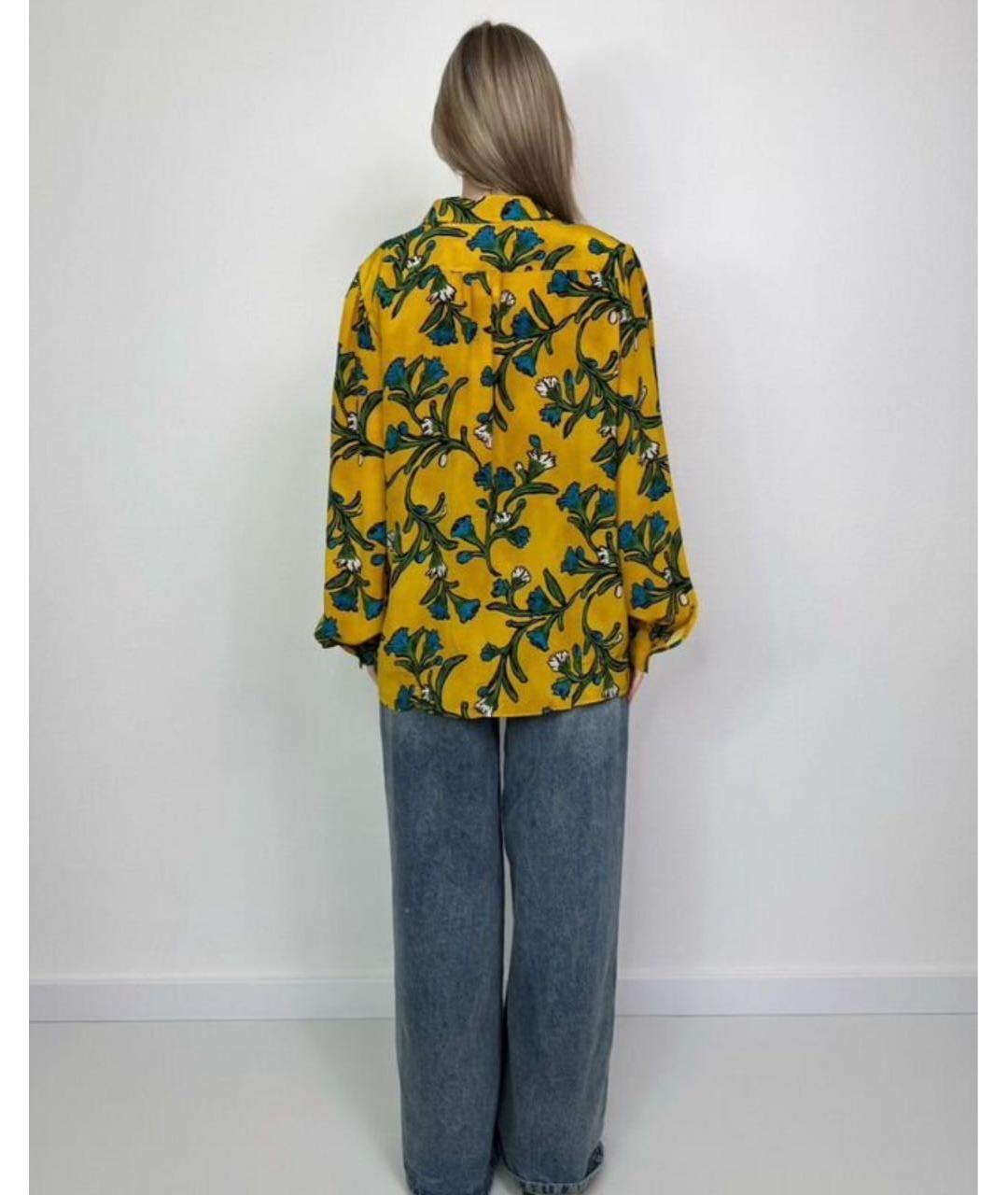 WEEKEND MAX MARA Желтая шелковая рубашка, фото 2