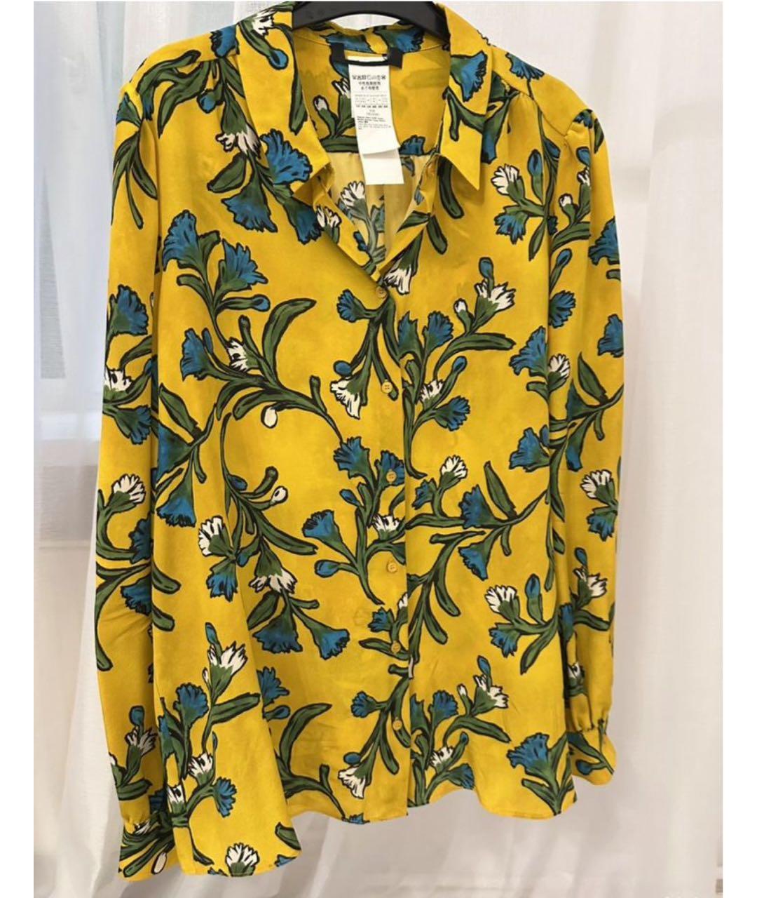 WEEKEND MAX MARA Желтая шелковая рубашка, фото 8