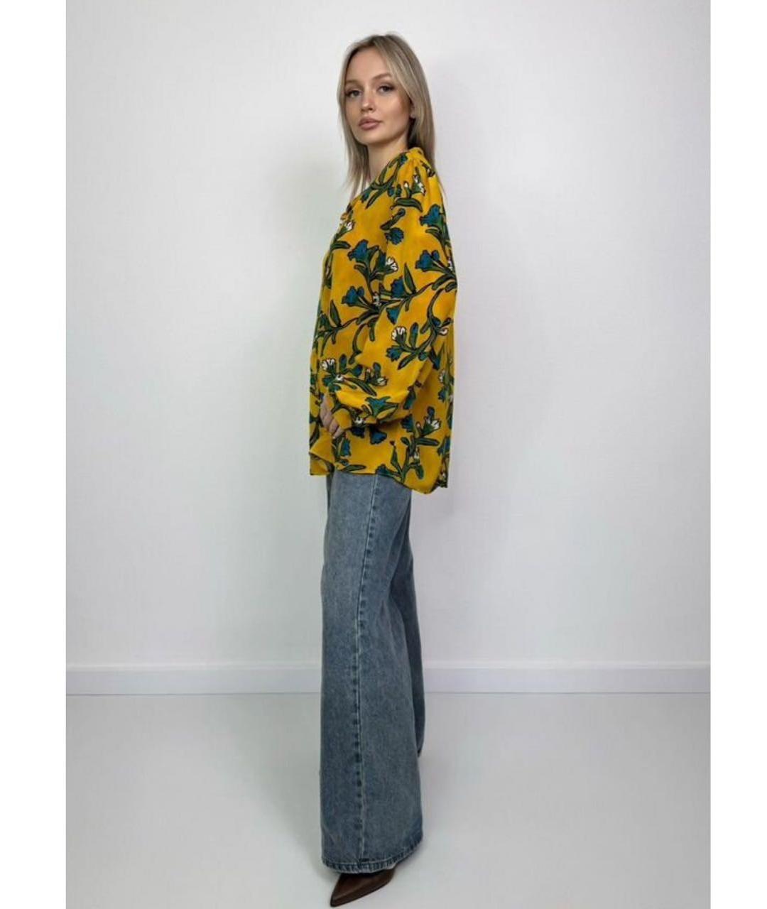 WEEKEND MAX MARA Желтая шелковая рубашка, фото 5