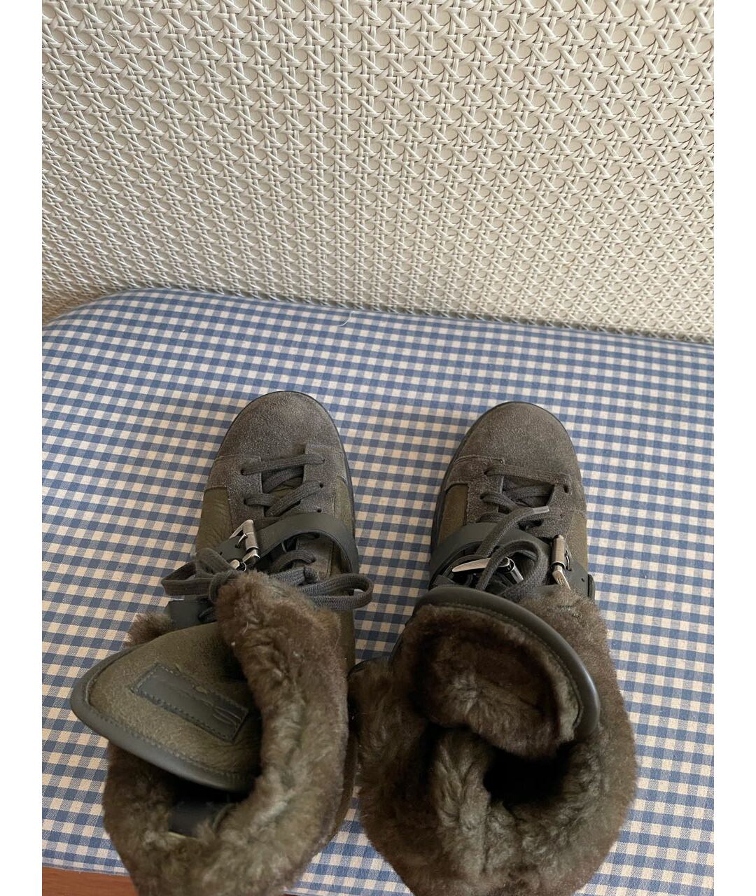 SANTONI Хаки замшевые ботинки, фото 3