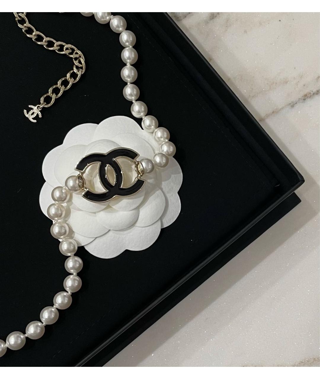 CHANEL Белое жемчужное колье, фото 3