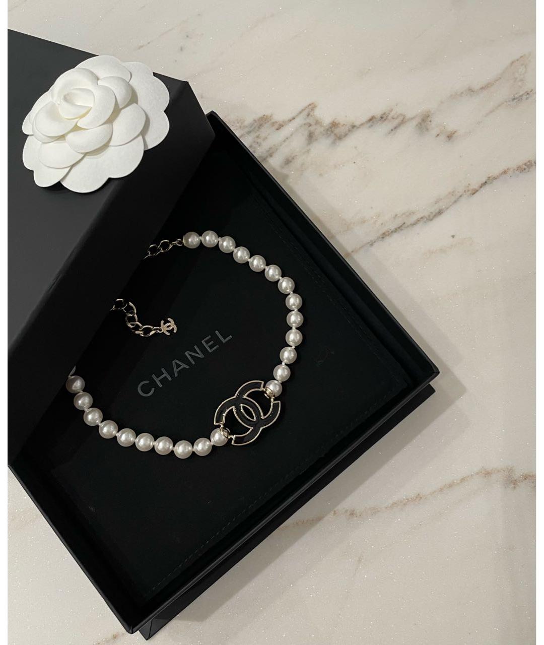 CHANEL Белое жемчужное колье, фото 2