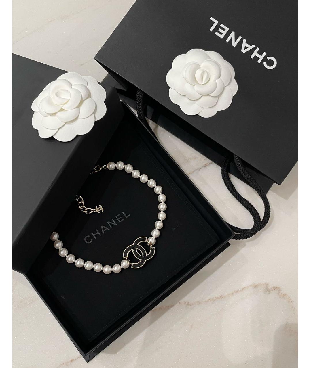 CHANEL Белое жемчужное колье, фото 4