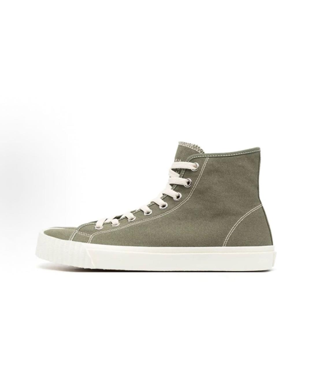 MAISON MARGIELA Хаки текстильные кеды, фото 5