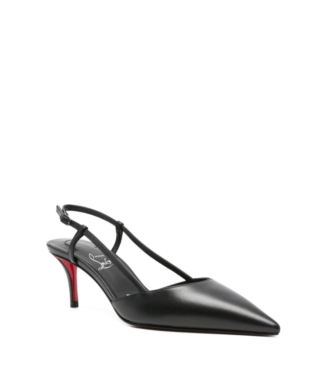 CHRISTIAN LOUBOUTIN Черные кожаные туфли, фото 3