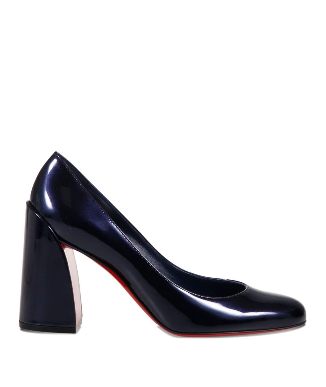CHRISTIAN LOUBOUTIN Темно-синие кожаные туфли, фото 1