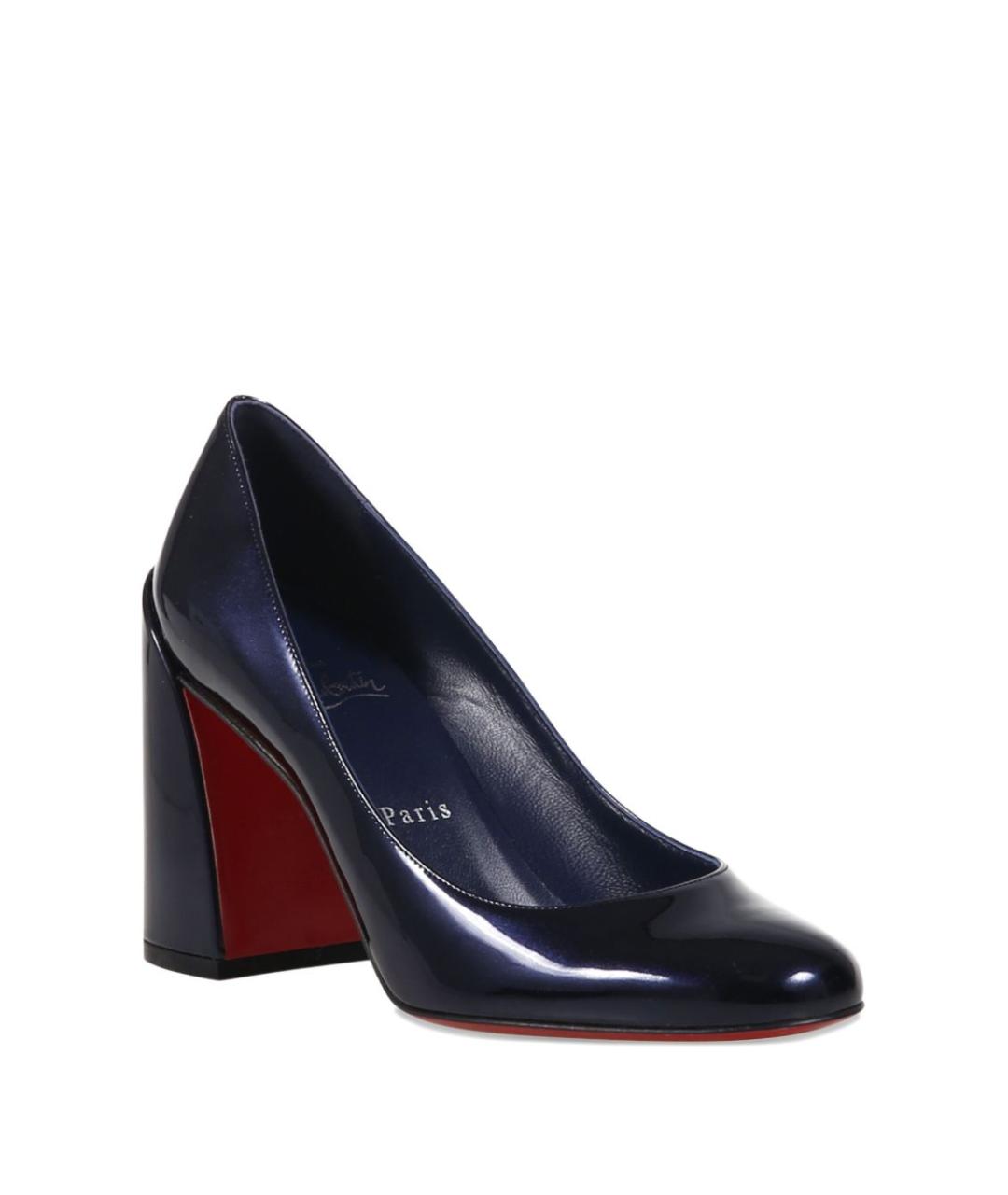 CHRISTIAN LOUBOUTIN Темно-синие кожаные туфли, фото 2