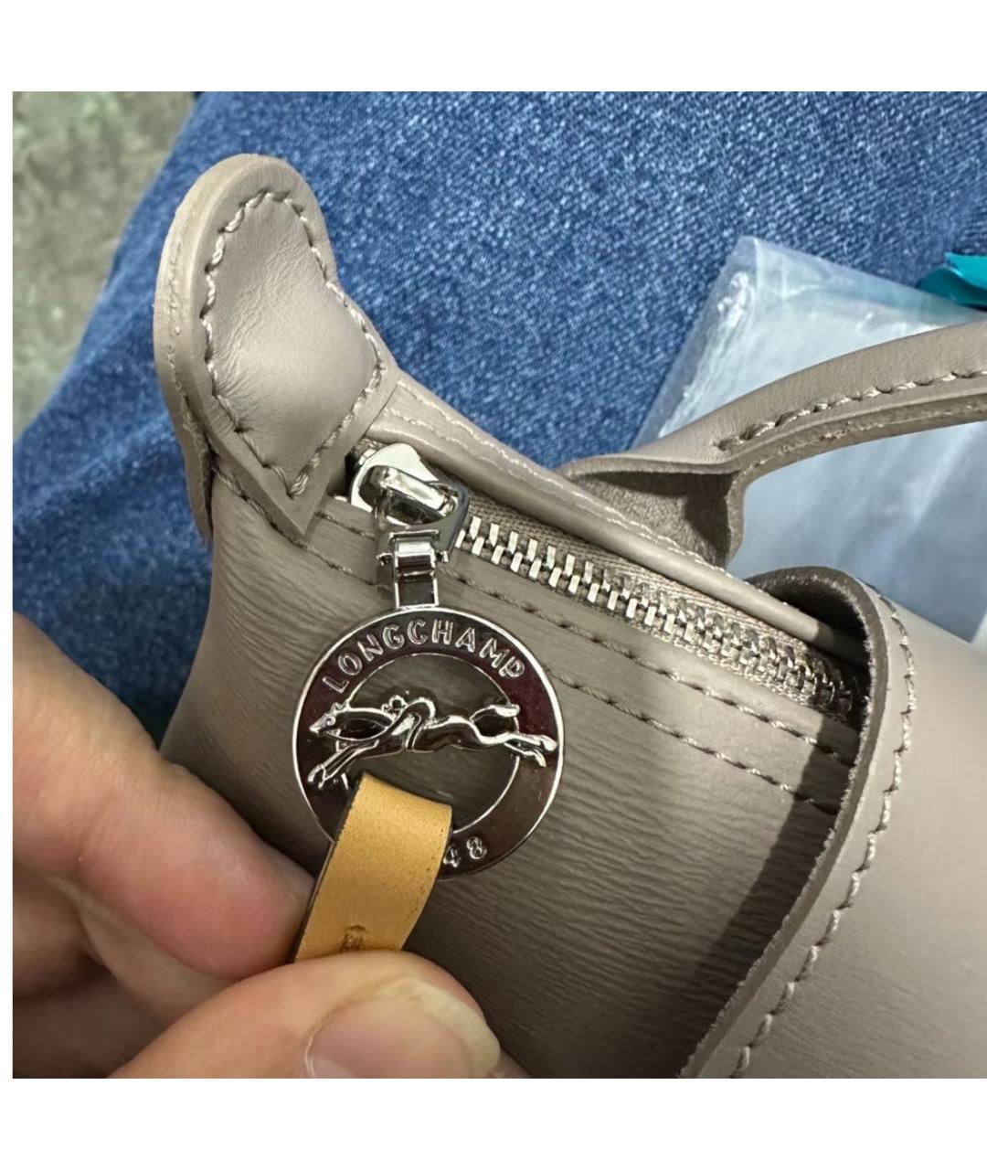 LONGCHAMP Коричневая кожаная сумка через плечо, фото 3