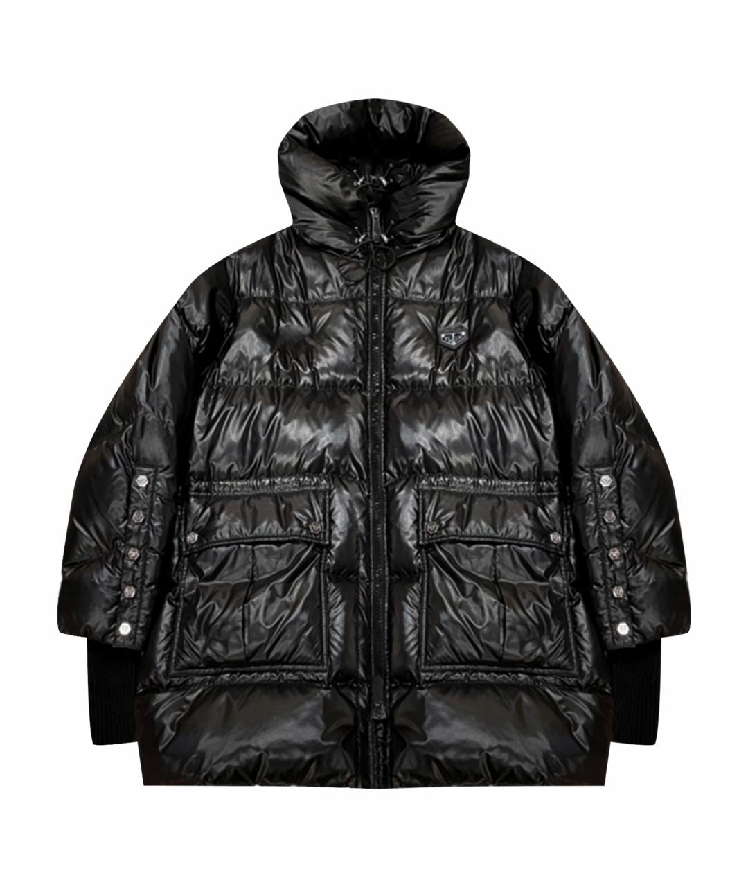 PHILIPP PLEIN Черный полиэстеровый пуховик, фото 1