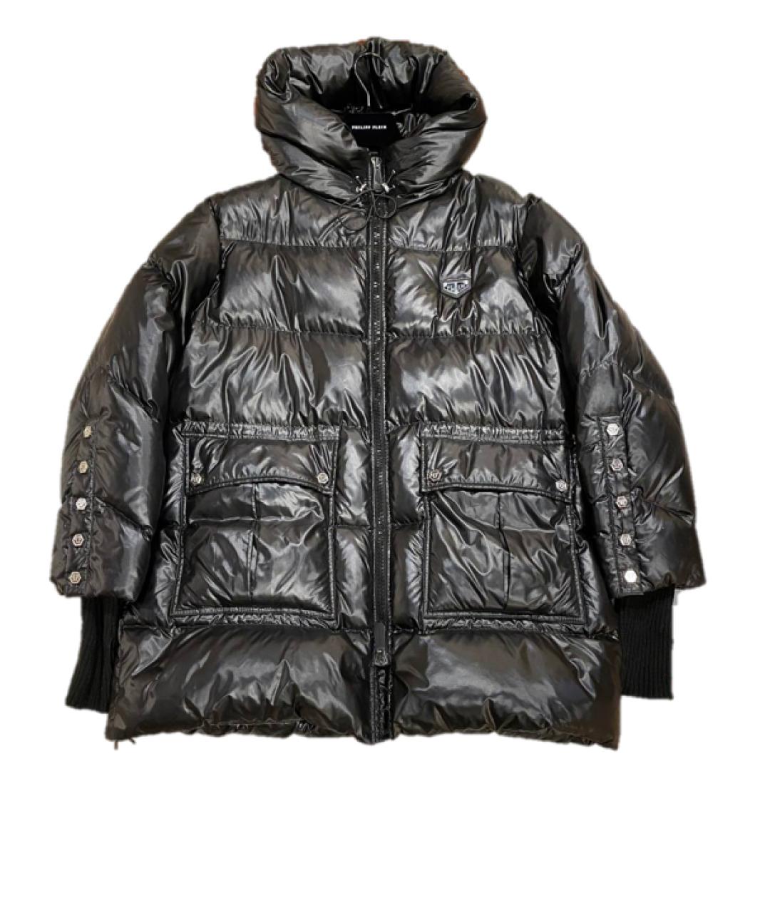 PHILIPP PLEIN Черный полиэстеровый пуховик, фото 4