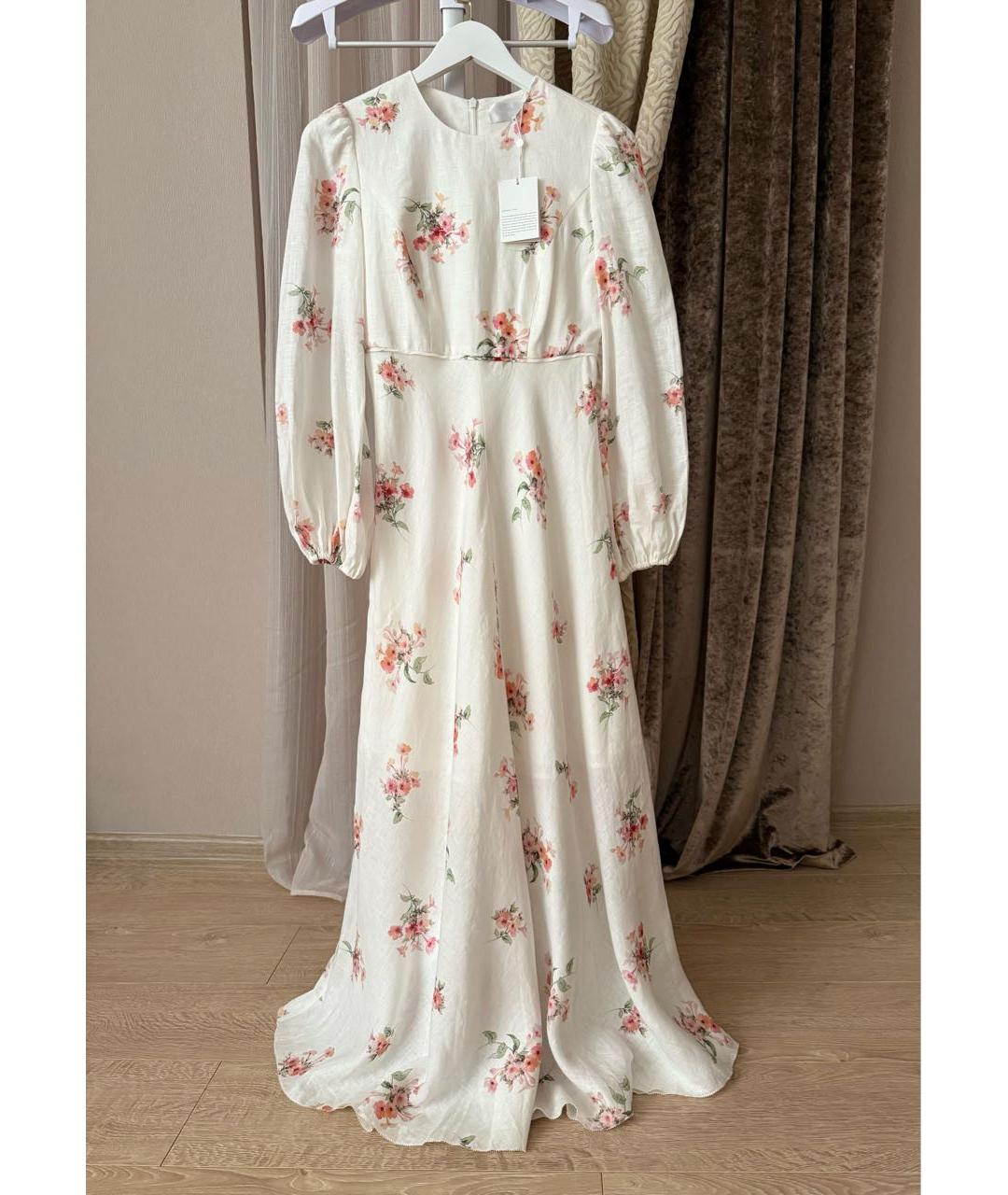 ZIMMERMANN Белое льняное повседневное платье, фото 6