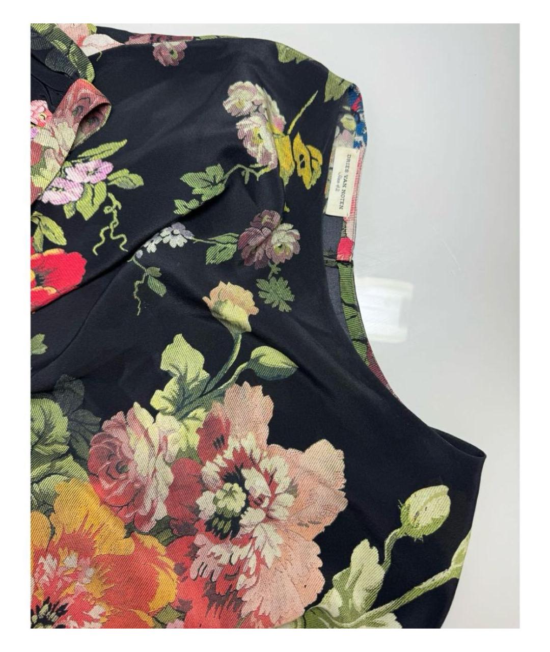 DRIES VAN NOTEN Черное шелковое повседневное платье, фото 4