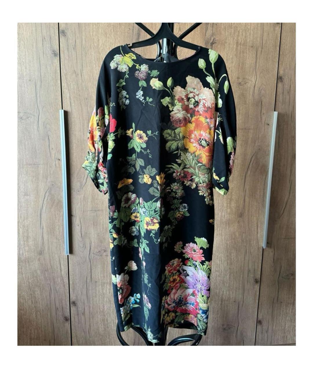 DRIES VAN NOTEN Черное шелковое повседневное платье, фото 2